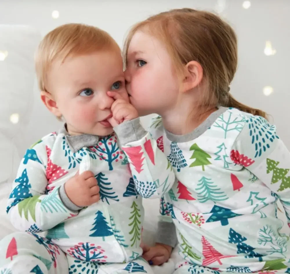 Honest Baby Clothing Organic Cotton Holiday Matching Family Pajamas